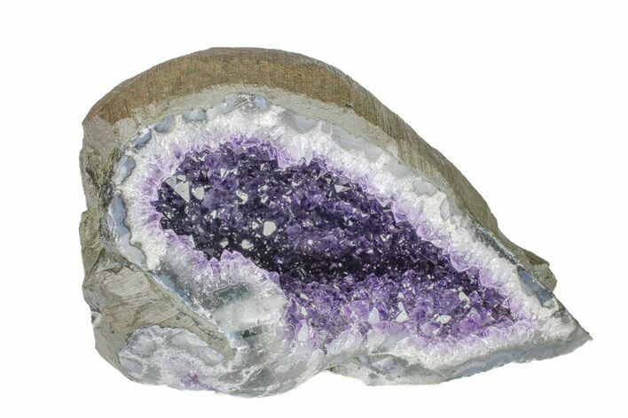 Purple Amethyst Geode With Polished Face - Uruguay #152438